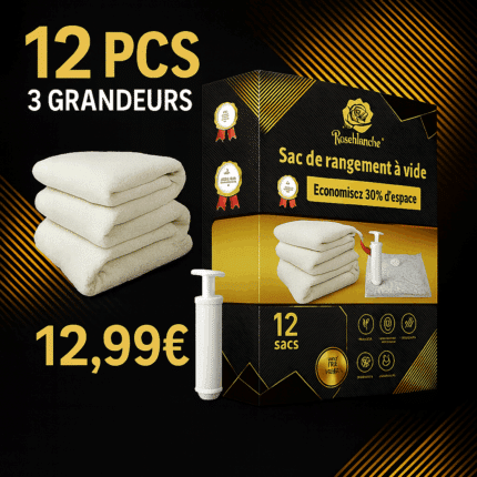 PACK de 12 sacs de rangement sous vide