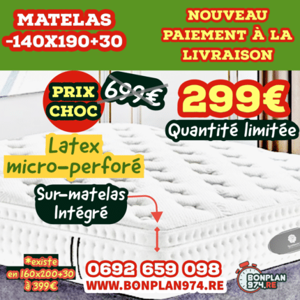 Matelas ROSEBLANCHE haut de gamme 30cm