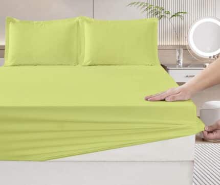 Linge de lit citron vert