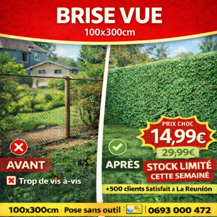 Brise vue feuillage artificiel 100x300cm